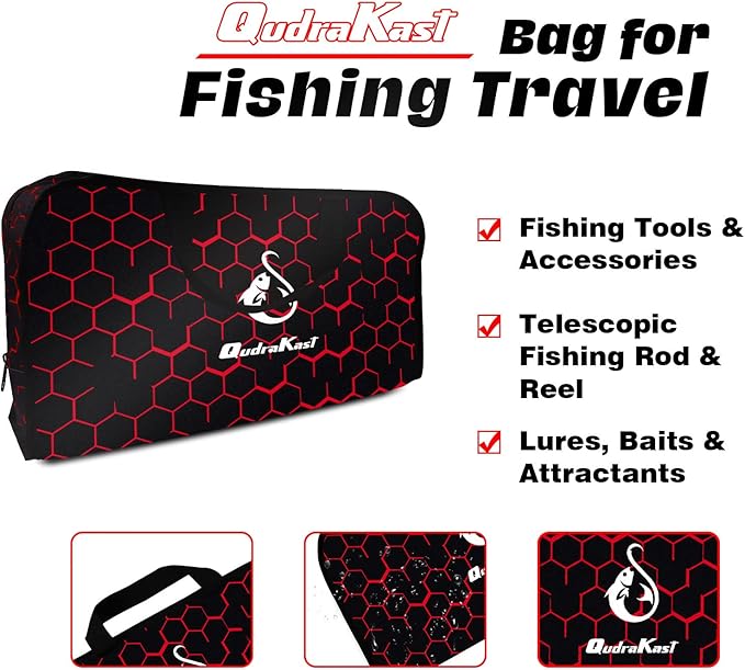 Fishing Rod and Reel Combos, Unique Design with X-Warping Painting, Carbon Fiber Telescopic Fishing Rod with Reel Combo Kit with Tackle Box, Best Gift for Fishing Beginner and Angler