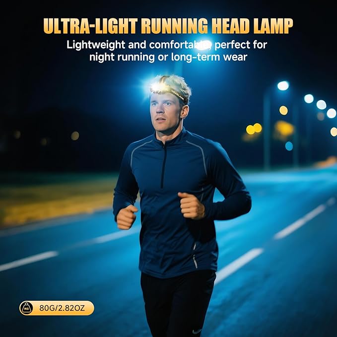 Rechargeable LED Headlamp 3 Pack, High Lumen Super Bright Head Lamp with Red Light, Motion Sensor, 5 Modes, 90° Adjustable, Waterproof Lightweight Headlamps for Adult Running, Camping, Hiking