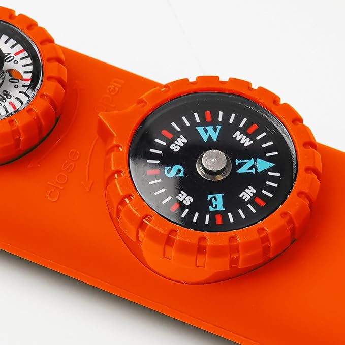 Multifunctional Survival Emergency Whistle for Kids with Compass Hiking Survival, Thermometer & Neck Lanyard | Emergency Safety Gear for Hiking, Camping, Kayaking, Boating, Climbing