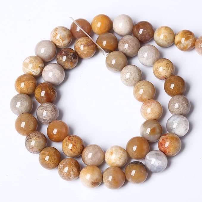 6MM 57PCS Natural Stone Coral Jade Chrysanthemum Beads for Jewelry Making DIY Bracelet