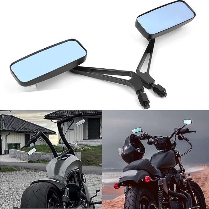 Black Motorcycle Side View Mirrors for Harley Davidson Sportster 883 1200 Street Glide