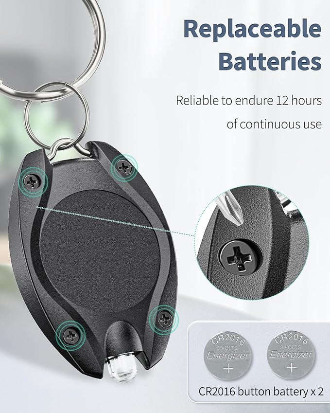 Uniclife 10 Pack LED Keychain Flashlight Mini LED Keychain Light 14 Lumen Portable Ultra Bright Battery Powered Key Ring Torch for Outdoor Camping Party Hiking and Emergency Lighting