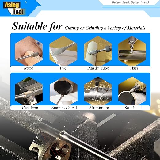 5pcs Tungsten Carbide Burrs Set with 1/4''Shank Double Cut Extended Long Solid Power Tools Carbide Rotary Files Bits for Die Grinder Metal Wood Carving Engraving Polishing Drilling Grinding Milling