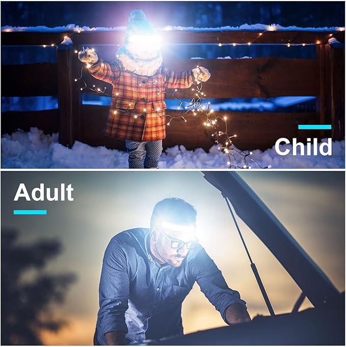 Headlamp Rechargeable, 3 Pack Bright LED Headlamps Wide Beam Head Lamp Headlight Flashlight with Red Tail Light 1200lm Lightweight Adjustable Waterproof for Biking Running Fishing Camping