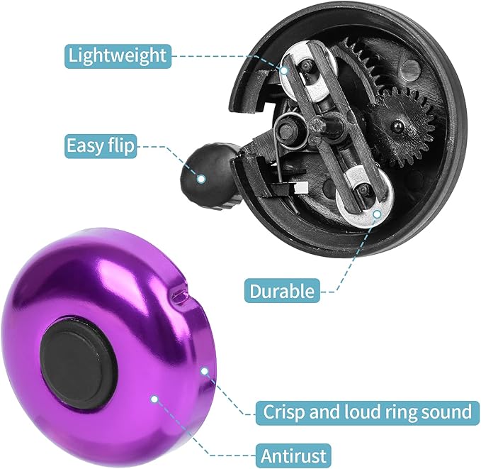 Classic Bike Bell, Aluminum Bicycle Bell, Loud Crisp Clear Sound Bicycle Bike Bell for Adults Kids