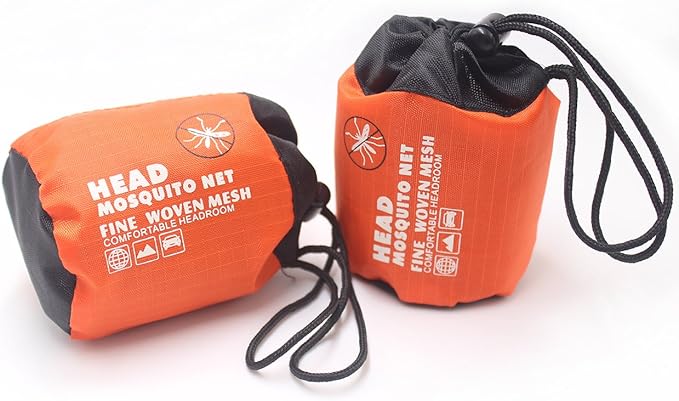 Anvin Mosquito Head Mesh Nets Gnat Face Netting for No See Ums Insects Bugs Gnats Biting Midges from Any Outdoor Activities, Works Over Most Hats Comes with Free Stock Pouches (3pcs, White)