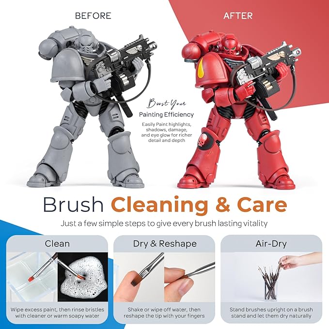 Nicpro Miniature Paint Brushes - 11PCS Model Paint Brush Set for Acrylic Oil Watercolor, Micro Detail Paint Brushes for Model, Miniature, Art Painting, Fine Detailing, Paint by Numbers, Craft