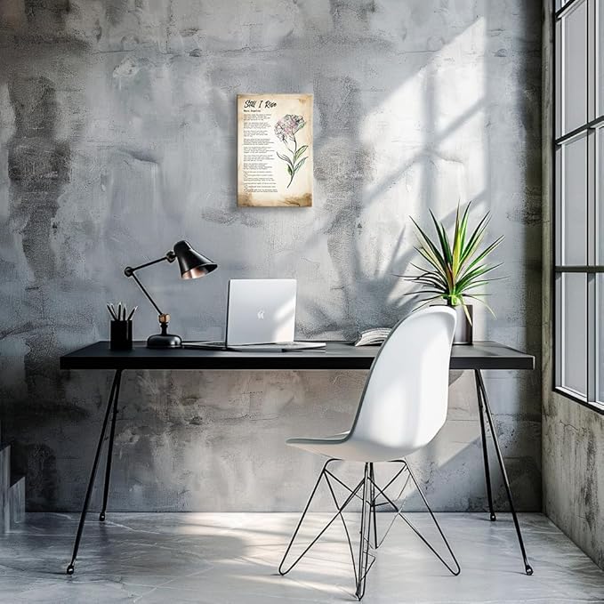 Wallpicss Still i Rise Wall Art Canvas Framed Motivational Poster Vintage Poem Wall Decor Prints Inspirational Quotes Poster for Home Decor 12x18 inches