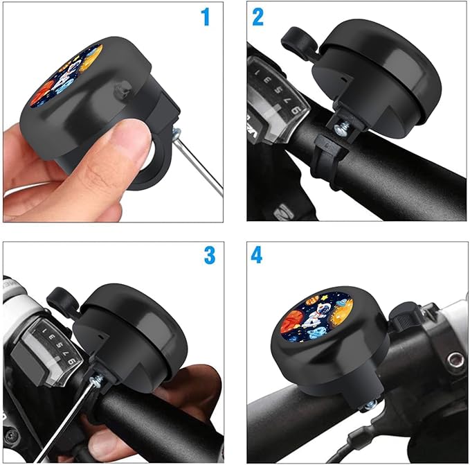 MZELQ Bicycle Bell Cute Clear Sound Adjustable Size Aluminum Bike Accessories Bell Ring for Girls Women Kids Adults