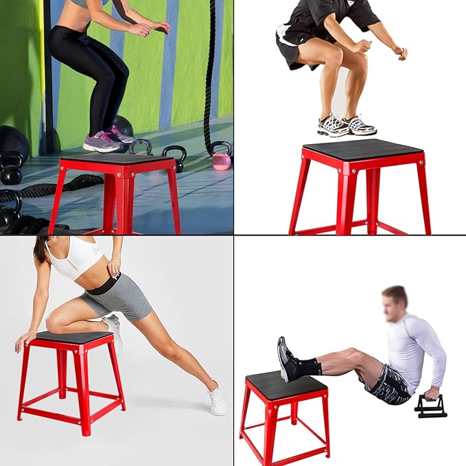 Plyometric Jump Box, 12/18/24/30 Inch Fitness Exercise Step Up Box for Home Gym, Step Exercise Platform for Workout & Strength Training