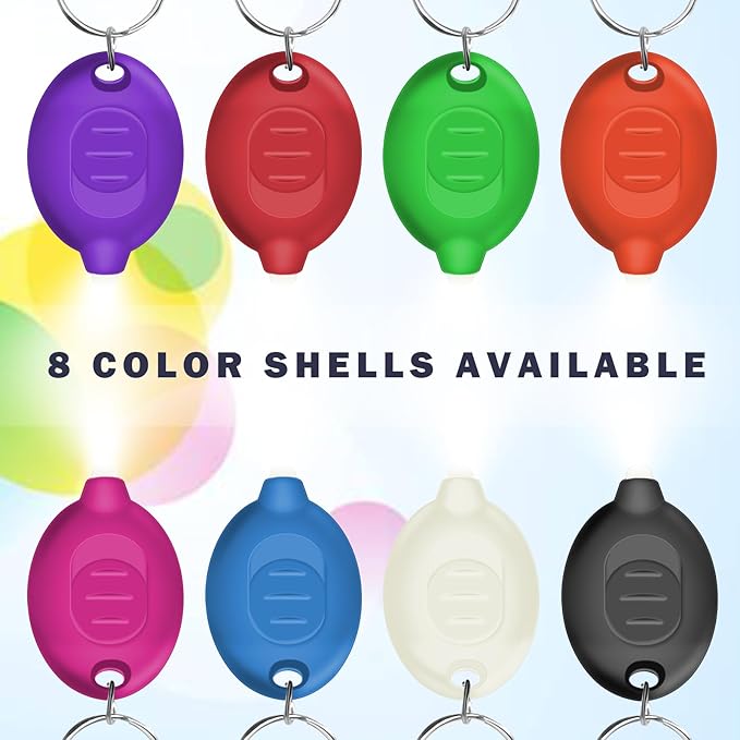 Mini LED Keychain Flashlights Ultra Bright White Light Compact Pocket Flashlight, Small Micro Keychain Flashlight for Emergency Lighting Outdoor - Multicolor Shell (8-Pack)