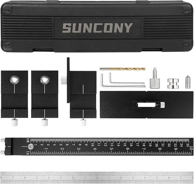Cabinet Hardware Jig, Aluminum Alloy Pull Template with Adjustable of Door and Drawer Knobs Installation, Drill Guide Sleeve Drawer Pull Jig for Handles and Pulls