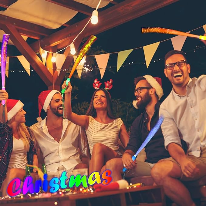 25 Pcs Glow Fiber Wand Sticks, Glow Sticks,Glow in the Dark Party Supplies,3 Models Flashing Sticks, Fiber Optic Wands Fit Christmas New Years Eve Wedding Birthday Easter valentine's day