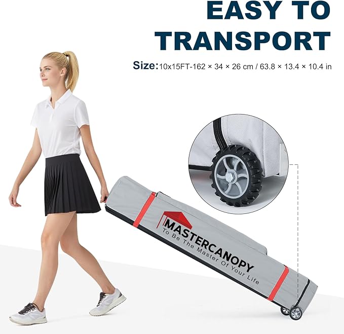 MASTERCANOPY Pop Up Canopy Tent Commercial Grade 10x15 Instant Shelter (Beige)