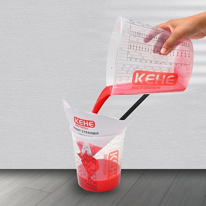 15 PACK Paint Mixing Cups by KEHE REFINISH,64 oz (1900ml),Disposable or Reusable Plastic Measuring Cups with Lids for Liquids, Paints, Resin, Epoxy, Art,Ratios 1:1,2:1, 3:1, 4:1,5:1,6:1,7:1,8:1
