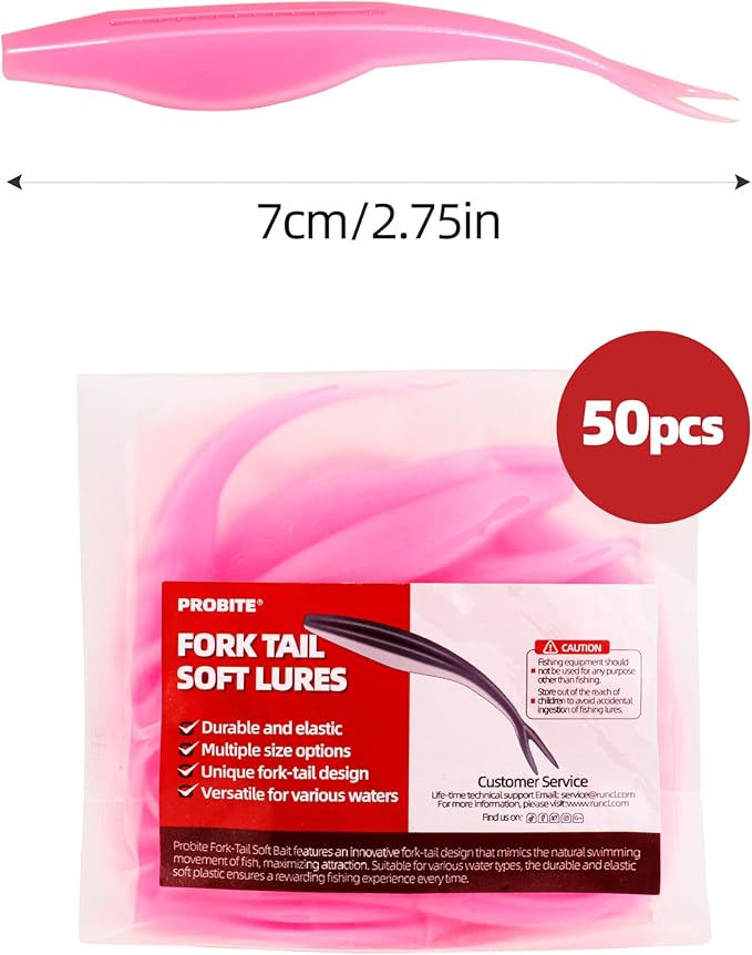 Forked Tail Soft Baits- Realistic Jerk Bait & Fluke Action Soft Lures for Bass, Trout & Crappie - Versatile Freshwater & Saltwater Fishing Bait (2.75"-5")