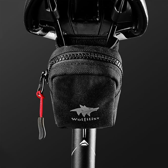 Compact Cycling Saddle Bag - Fits Under Bike Seat for easy storage - Road Bike & Bicycle Seat Bag - Tiny Durable & Water-resistant (Mini)