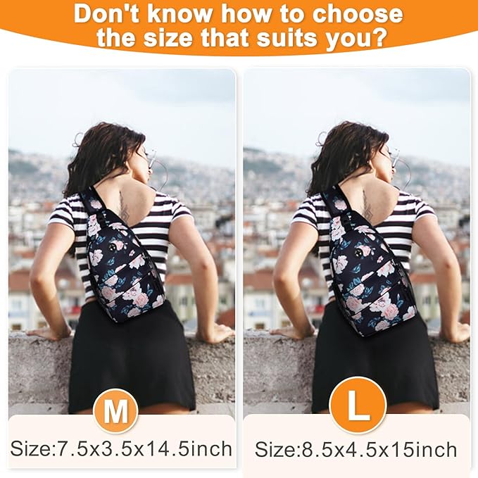 Crossbody Bags for Women Men Trendy Sling Bag Bakpack Casual Chest Bag with Convertible Shoulder Strap