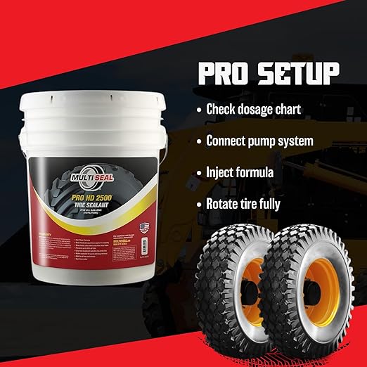 PRO HD 2500 - Our Workhorse Industrial Grade Tire Sealant Designed for Heavy Industrial and Agricultural Use, 5-Gallon Pail with Pump