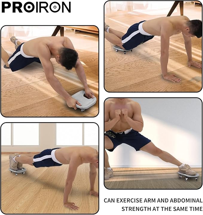 PROIRON Ab Roller with Knee Pads for Abs Workout, Multifunctional Ab Roller Wheel for Abs Workout, Abdominal Roller with Knee Pads, Abdominal Exercises Wheel, Abb Roller (Slide Fitness Trainer)