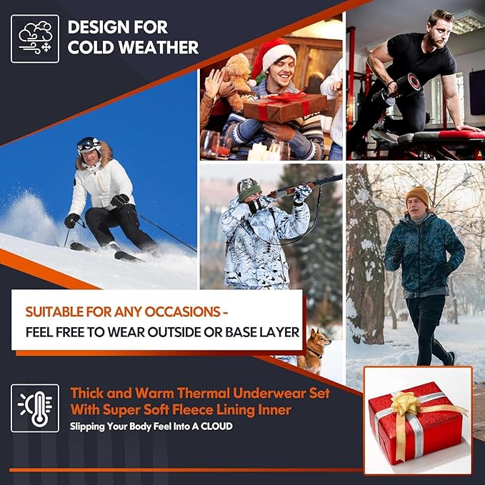 Men's Thermal Pants Fleece Lined Long Johns Compression Bottom Athletic Base Layer Cold Weather Gear 1 2 4 Pcs