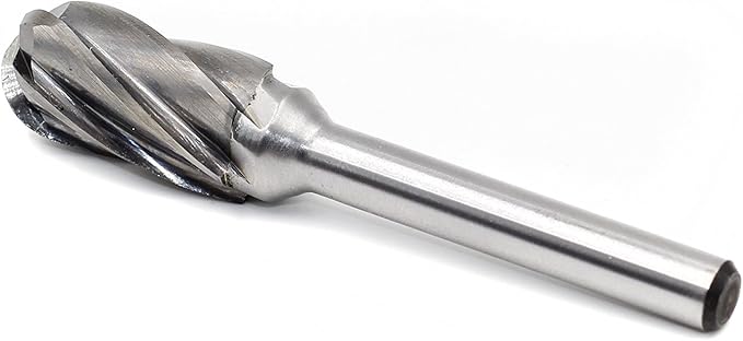 Carbide Burr - SC5-NF Aluma Cut Carbide Rotary Burr Bits File for Aluminum 1/4 Inch Shank Die Grinders, 1/2 Inch Head Diameter, 1 inch Flute length, Cylindrical Shape with Radius End, 1pcs