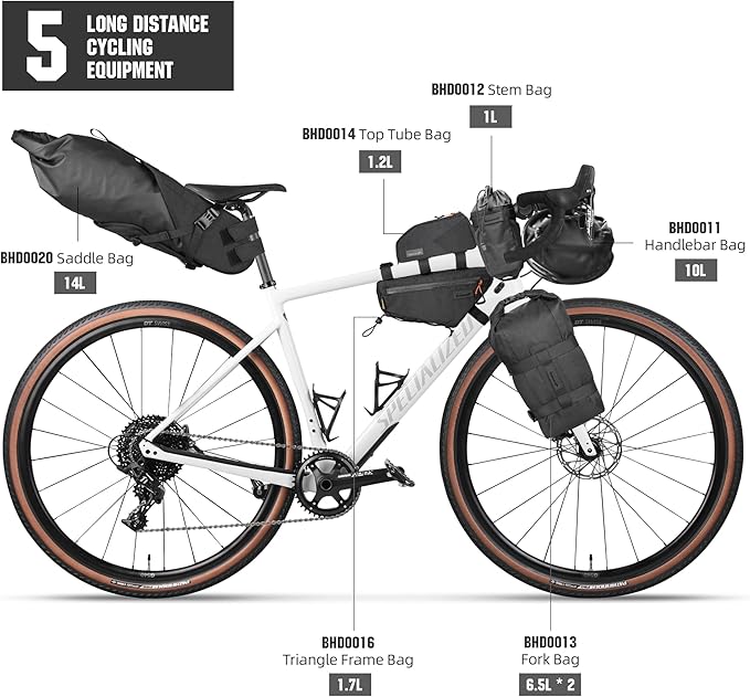 Bicycle Frame Bag Bike Triangle Bag Waterproof Bike Bag 1.7L with Dual Side Mesh Pockets for MTB Road Bike Cycling Commuting and Outdoor Adventures