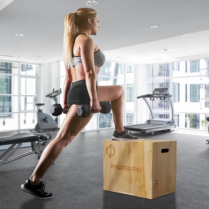Philosophy Gym 3 in 1 Wood Plyometric Box - Jumping Plyo Box for Training and Conditioning