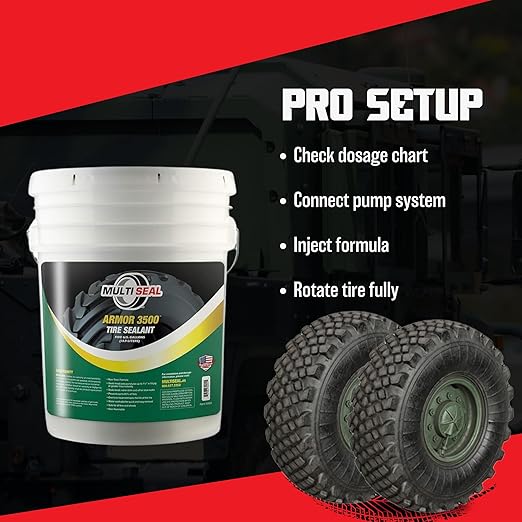 ARMOR 3500 - Our Highest Grade Industrial Tire Sealant Designed for The Most Hazardous & Extreme Operating Environments, 5-Gallon Pail with Pump