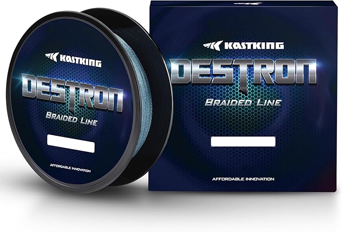 KastKing Destron Braided Fishing Line, Highly Abrasion Resistant, Improved Knot Strength, Ultra-Thin Diameter Superline, Zero Stretch & Memory, CFT “Color Fast Technology”, 75% Thinner Than Mono