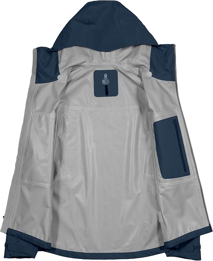 Little Donkey Andy Men's High-performance 3L Hard Shell Waterproof Rain Jacket Breathable Rain Gear for Hiking,Travelling