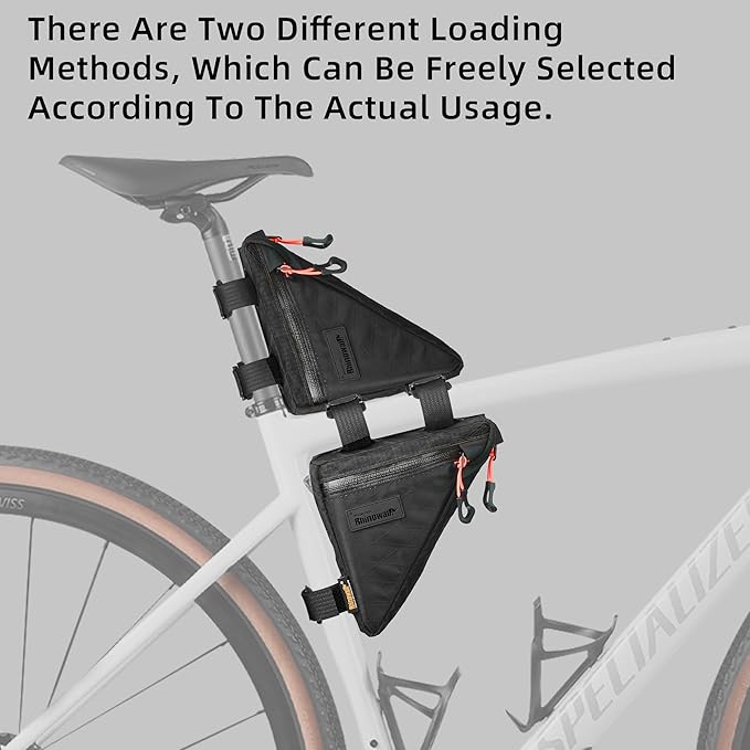 Rhinowalk Bicycle Front Frame Bag Waterproof Bicycle Bag 0.9L Cycling Accessories Nylon Pack Pouch for MTB Road Bike Cycling Commuting and Outdoor Adventures