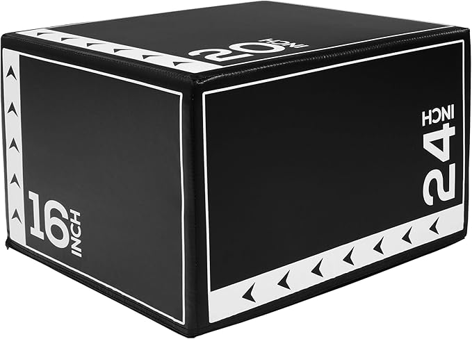 BalanceFrom 3-in-1 Foam Plyometric Jump Box for Home Gym with Multiple Height Options – Versatile Plyo with Non-Slip Surface for Strength, HIIT, Step-Ups, and Agility Training