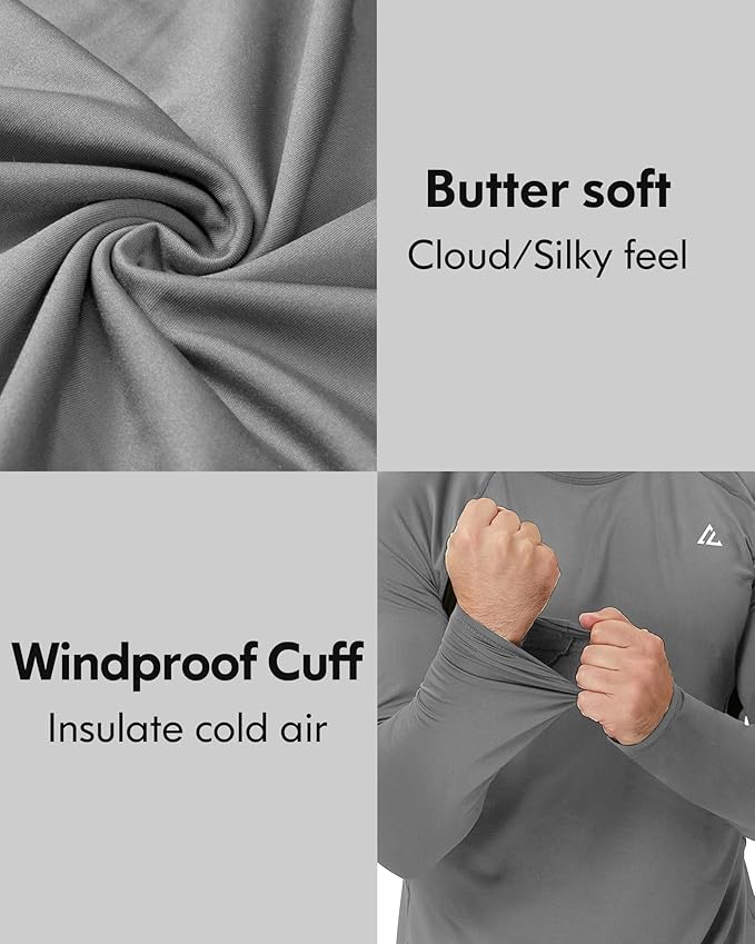 CL convallaria 2 Pack Mens Thermal Underwear Fleece Lined Long Johns Winter Base Layer Cold Weather Hunting Gear