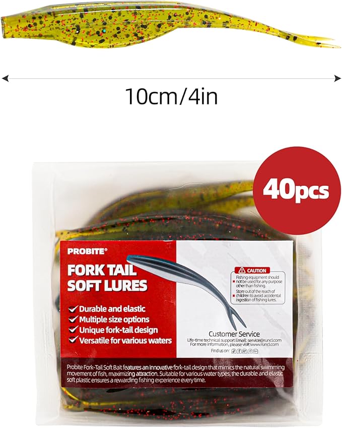 Forked Tail Soft Baits- Realistic Jerk Bait & Fluke Action Soft Lures for Bass, Trout & Crappie - Versatile Freshwater & Saltwater Fishing Bait (2.75"-5")