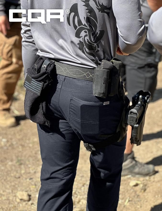 CQR Men's Flex Stretch Tactical Pants, Water Resistant Ripstop Cargo Pants, Lightweight EDC Outdoor Work Hiking Pants