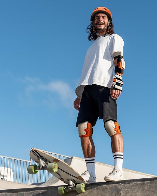 OutdoorMaster Skate Protective Gear Set for Adult & Youth, Skateboard Helmet Knee and Elbow Pads with Wrist Guards for Scooter, Inline Roller Skating, Skateboarding