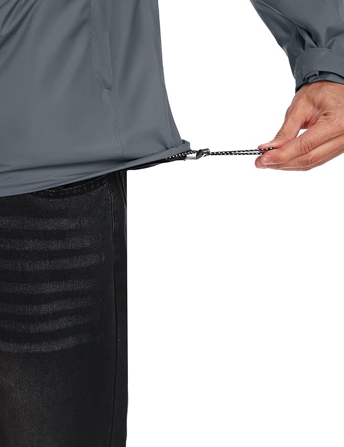 Little Donkey Andy Men's Waterproof Rain Jacket Outdoor Lightweight Rain Shell Coat for Hiking,Golf,Travel