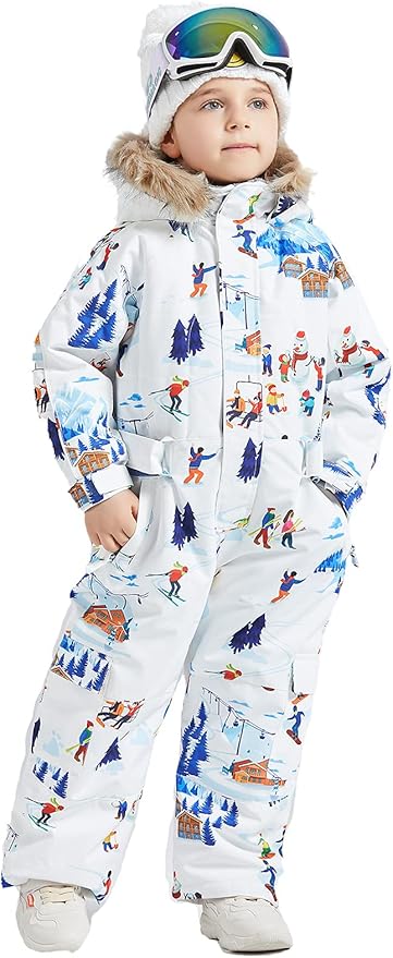 Kids Girls Boys Waterproof Colorful One Piece Snowsuits Coveralls Ski Suits Jackets Winter Jumpsuits