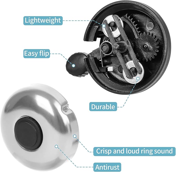 Classic Bike Bell, Aluminum Bicycle Bell, Loud Crisp Clear Sound Bicycle Bike Bell for Adults Kids