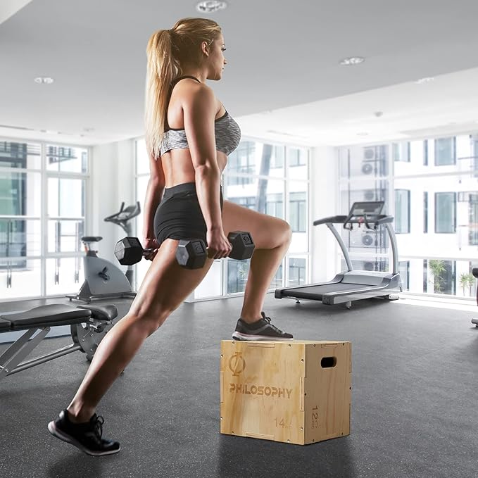 Philosophy Gym 3 in 1 Wood Plyometric Box - Jumping Plyo Box for Training and Conditioning