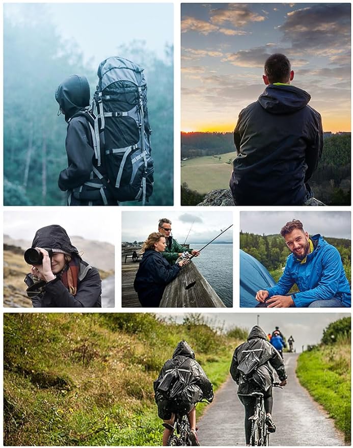 iCreek Rain Suit Waterproof Jacket with Pants 2 Pieces Breathable Lightweight Packable Raincoat with Hooded Rain Gear Unisex