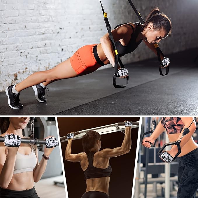 Minimal Workout Gloves,Short Micro Weight Lifting Gloves Grip Pads with Full Palm Protection & Extra Grip for Men Women Weightlifting,Gym,Cross Training,Powerlifting,WODs.