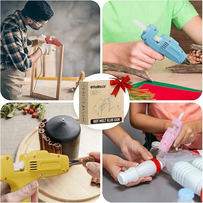 ROMECH 20W Mini Hot Glue Gun with 30 Glue Sticks Set, Fast Preheating Hot Glue Gun Kit Heavy Duty Gluegun for Craft, DIY, Repairs (Red)