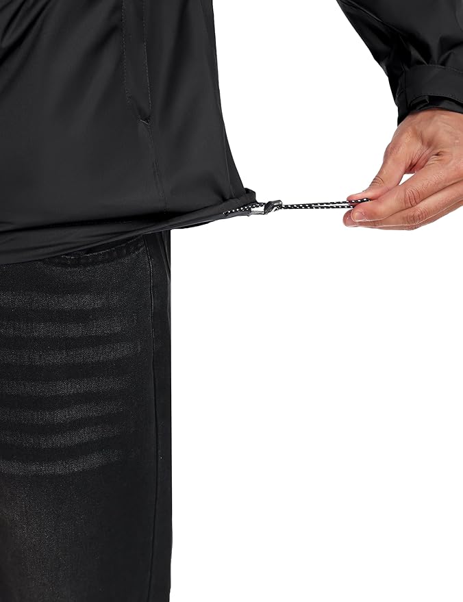 Little Donkey Andy Men's Waterproof Rain Jacket Outdoor Lightweight Rain Shell Coat for Hiking,Golf,Travel