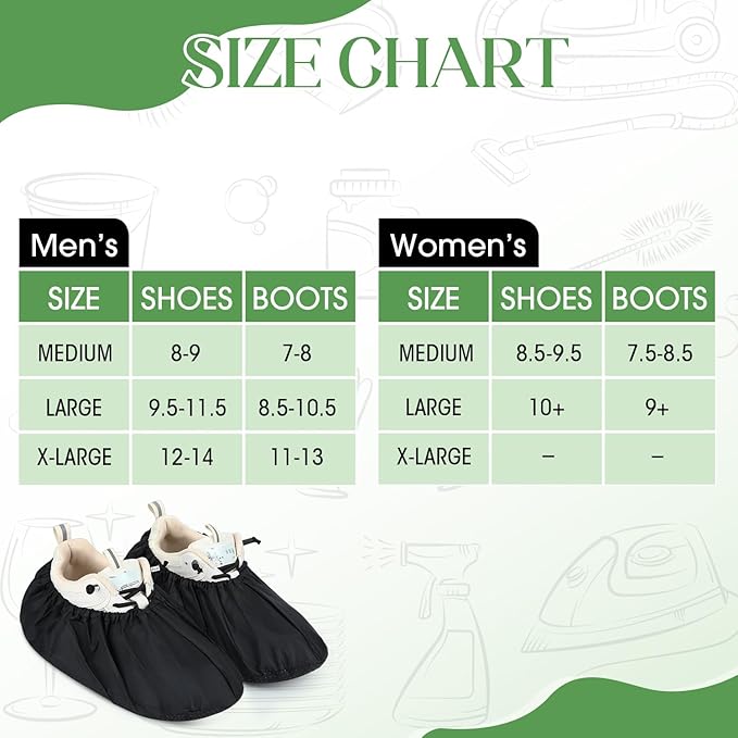 Frienda 16 Pairs Non Slip Reusable Shoe Covers Waterproof Boot Covers for Household Carpet Floor Protection Machine Washable (Large)