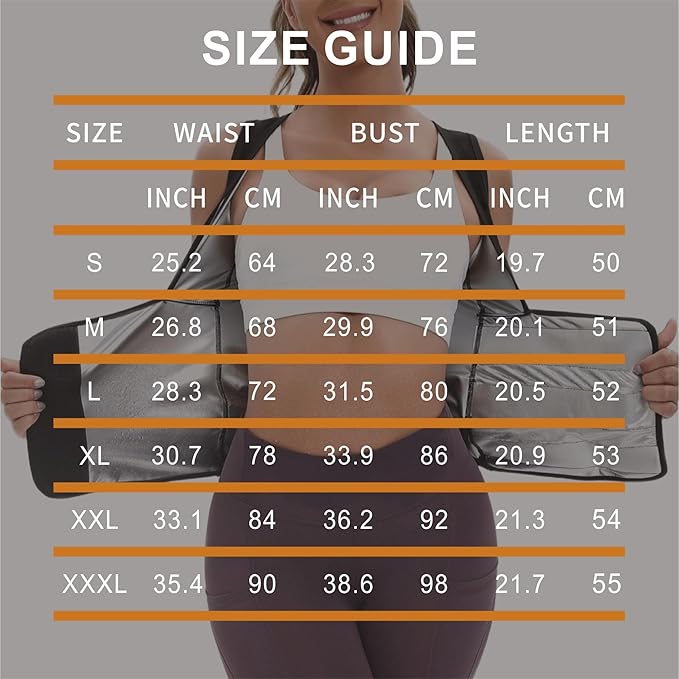 Women's Sauna Vest Waist Trainer, Adjustable Workout Sweat Shaper Shirt, Tummy Control Tank Top for Gym Yoga Running