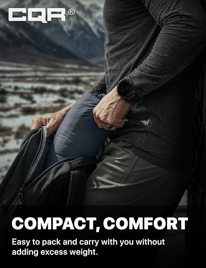 CQR Men's Lightweight Insulated Jacket, Windproof Packable Water Resistant Warm Active Coat for Hiking Work Outdoor Tactical