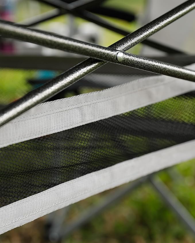 KingCamp Folding Camping Table, Aluminum Roll-Up Camp Table, Large Foldable Table for 6-8 Person, Outdoor Portable Tables with Carry Bag, 120 LBS Heavy Duty Load (Silver+Mesh:53.5"x27.5")