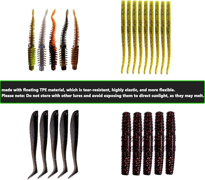 Fishing Lures - 2025 New Tackle Box with Tackle Included, Fishing Kit with VIBs, Frogs, Minnows, Soft Baits, Hooks & Weights Accessories, Freshwater Lure Kit for Bass Walleye Trout